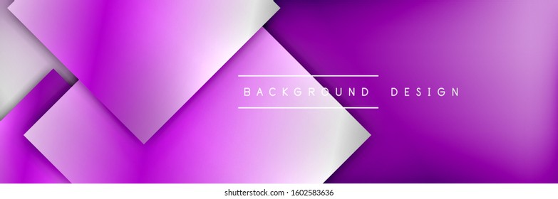 Square shapes composition geometric abstract background. 3D shadow effects and fluid gradients. Modern overlapping forms. Vector Illustration For Wallpaper, Banner, Background, Card, Book
