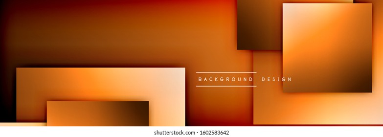 Square shapes composition geometric abstract background. 3D shadow effects and fluid gradients. Modern overlapping forms. Vector Illustration For Wallpaper, Banner, Background, Card, Book
