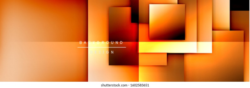 Square shapes composition geometric abstract background. 3D shadow effects and fluid gradients. Modern overlapping forms. Vector Illustration For Wallpaper, Banner, Background, Card, Book