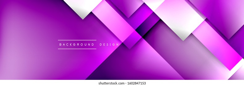 Composición de formas cuadradas fondo abstracto geométrico. efectos de sombra 3D y gradientes de fluido. Formularios superpuestos modernos. Ilustración vectorial para papel de escritorio, pancarta, fondo, tarjeta, libro