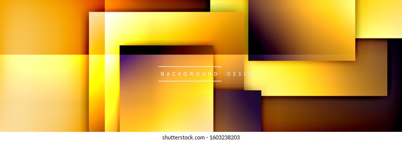 Square shapes composition geometric abstract background. 3D shadow effects and fluid gradients. Modern overlapping forms. Vector Illustration For Wallpaper, Banner, Background, Card, Book