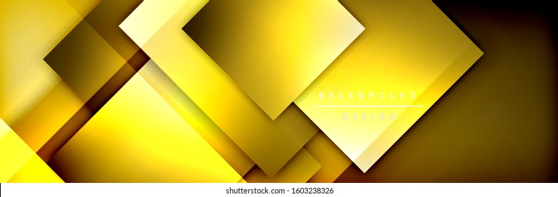 Square shapes composition geometric abstract background. 3D shadow effects and fluid gradients. Modern overlapping forms. Vector Illustration For Wallpaper, Banner, Background, Card, Book