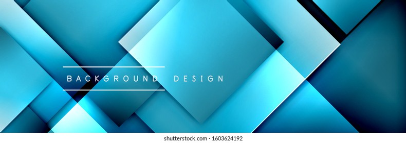 Square shapes composition geometric abstract background. 3D shadow effects and fluid gradients. Modern overlapping forms. Vector Illustration For Wallpaper, Banner, Background, Card, Book