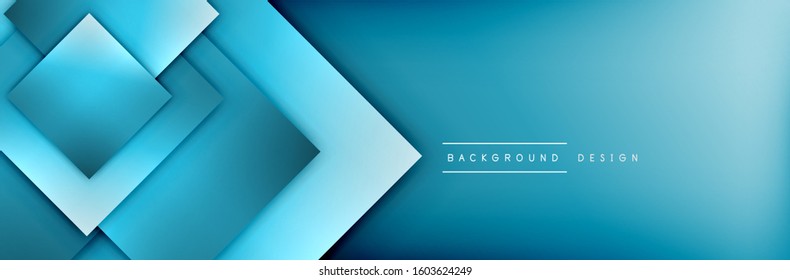 Square shapes composition geometric abstract background. 3D shadow effects and fluid gradients. Modern overlapping forms. Vector Illustration For Wallpaper, Banner, Background, Card, Book