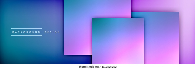 Square shapes composition geometric abstract background. 3D shadow effects and fluid gradients. Modern overlapping forms. Vector Illustration For Wallpaper, Banner, Background, Card, Book