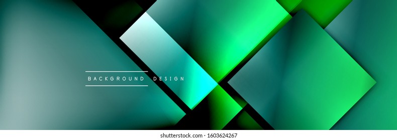 Square shapes composition geometric abstract background. 3D shadow effects and fluid gradients. Modern overlapping forms. Vector Illustration For Wallpaper, Banner, Background, Card, Book