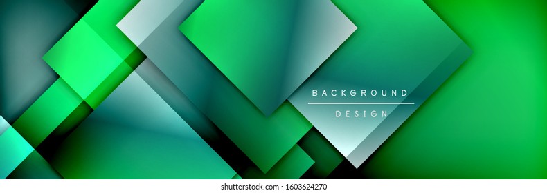 Square shapes composition geometric abstract background. 3D shadow effects and fluid gradients. Modern overlapping forms. Vector Illustration For Wallpaper, Banner, Background, Card, Book