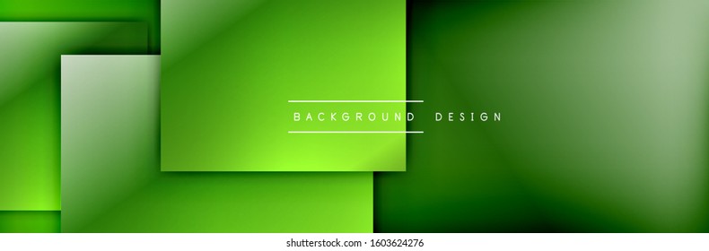 Composición de formas cuadradas fondo abstracto geométrico. efectos de sombra 3D y gradientes de fluido. Formularios superpuestos modernos. Ilustración vectorial para papel de escritorio, pancarta, fondo, tarjeta, libro