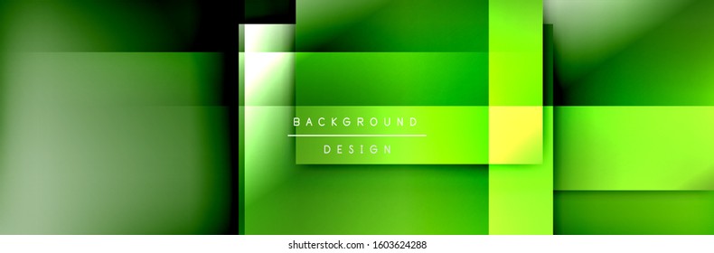 Composición de formas cuadradas fondo abstracto geométrico. efectos de sombra 3D y gradientes de fluido. Formularios superpuestos modernos. Ilustración vectorial para papel de escritorio, pancarta, fondo, tarjeta, libro