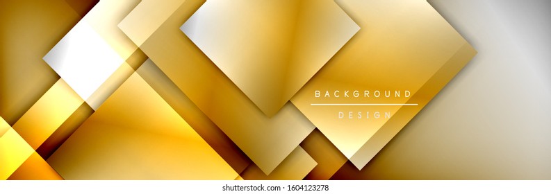 Square shapes composition geometric abstract background. 3D shadow effects and fluid gradients. Modern overlapping forms. Vector Illustration For Wallpaper, Banner, Background, Card, Book