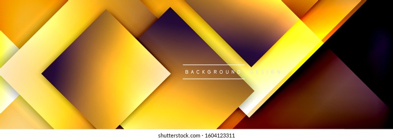 Square shapes composition geometric abstract background. 3D shadow effects and fluid gradients. Modern overlapping forms. Vector Illustration For Wallpaper, Banner, Background, Card, Book