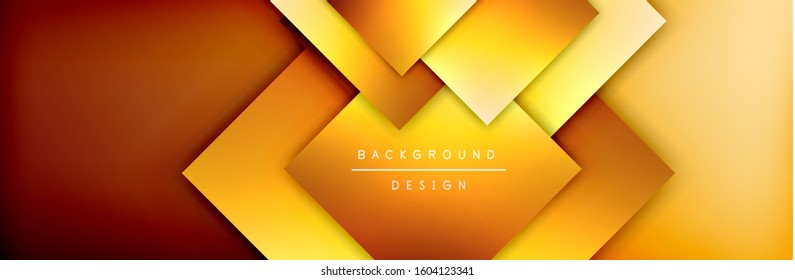 Square shapes composition geometric abstract background. 3D shadow effects and fluid gradients. Modern overlapping forms. Vector Illustration For Wallpaper, Banner, Background, Card, Book