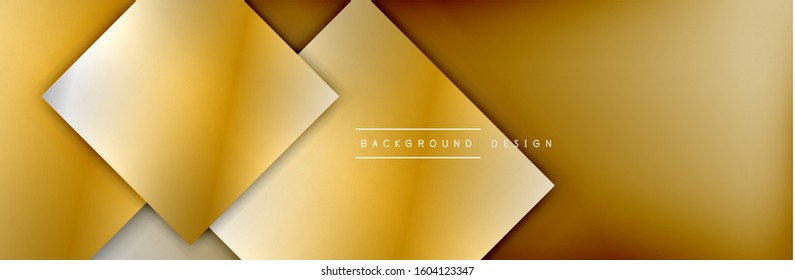 Composición de formas cuadradas fondo abstracto geométrico. efectos de sombra 3D y gradientes de fluido. Formularios superpuestos modernos. Ilustración vectorial para papel de escritorio, pancarta, fondo, tarjeta, libro