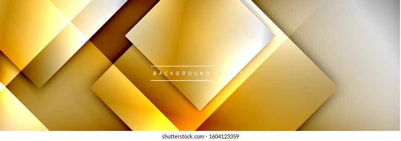 Square shapes composition geometric abstract background. 3D shadow effects and fluid gradients. Modern overlapping forms. Vector Illustration For Wallpaper, Banner, Background, Card, Book