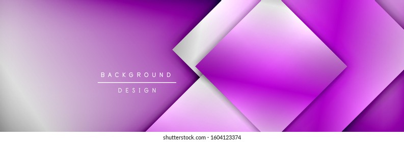 Composición de formas cuadradas fondo abstracto geométrico. efectos de sombra 3D y gradientes de fluido. Formularios superpuestos modernos. Ilustración vectorial para papel de escritorio, pancarta, fondo, tarjeta, libro
