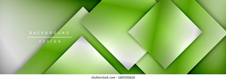Composición de formas cuadradas fondo abstracto geométrico. efectos de sombra 3D y gradientes de fluido. Formularios superpuestos modernos. Ilustración vectorial para papel de escritorio, pancarta, fondo, tarjeta, libro