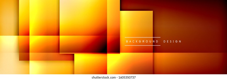 Composición de formas cuadradas fondo abstracto geométrico. efectos de sombra 3D y gradientes de fluido. Formularios superpuestos modernos. Ilustración vectorial para papel de escritorio, pancarta, fondo, tarjeta, libro