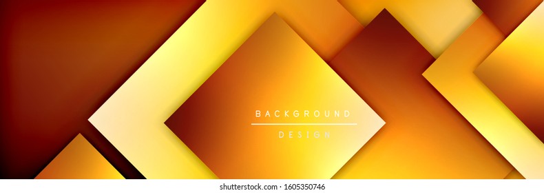 Square shapes composition geometric abstract background. 3D shadow effects and fluid gradients. Modern overlapping forms. Vector Illustration For Wallpaper, Banner, Background, Card, Book