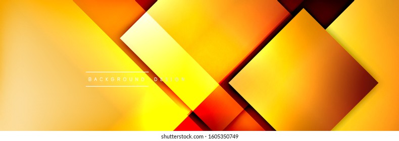 Square shapes composition geometric abstract background. 3D shadow effects and fluid gradients. Modern overlapping forms. Vector Illustration For Wallpaper, Banner, Background, Card, Book