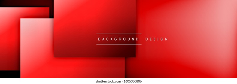 Square shapes composition geometric abstract background. 3D shadow effects and fluid gradients. Modern overlapping forms. Vector Illustration For Wallpaper, Banner, Background, Card, Book