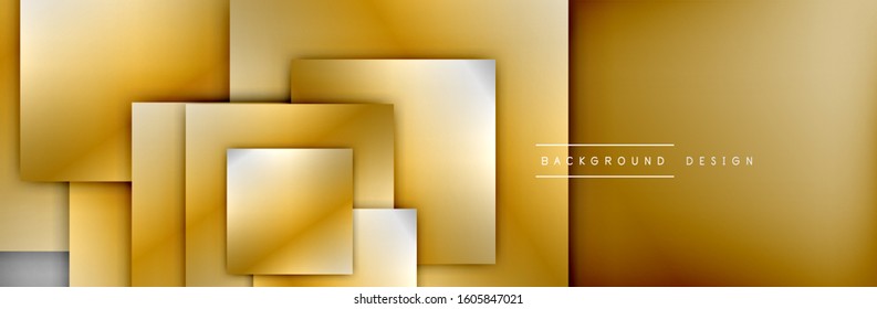 Square shapes composition geometric abstract background. 3D shadow effects and fluid gradients. Modern overlapping forms. Vector Illustration For Wallpaper, Banner, Background, Card, Book