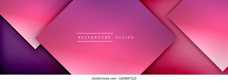 Square shapes composition geometric abstract background. 3D shadow effects and fluid gradients. Modern overlapping forms. Vector Illustration For Wallpaper, Banner, Background, Card, Book