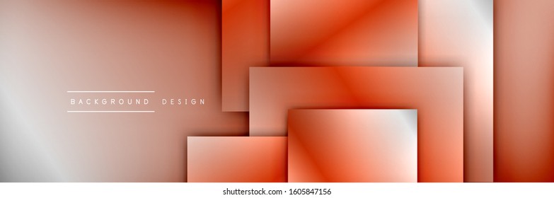 Square shapes composition geometric abstract background. 3D shadow effects and fluid gradients. Modern overlapping forms. Vector Illustration For Wallpaper, Banner, Background, Card, Book