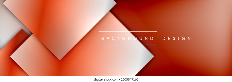 Square shapes composition geometric abstract background. 3D shadow effects and fluid gradients. Modern overlapping forms. Vector Illustration For Wallpaper, Banner, Background, Card, Book