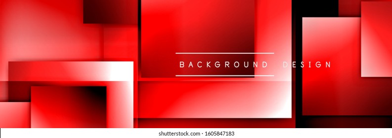 Square shapes composition geometric abstract background. 3D shadow effects and fluid gradients. Modern overlapping forms. Vector Illustration For Wallpaper, Banner, Background, Card, Book