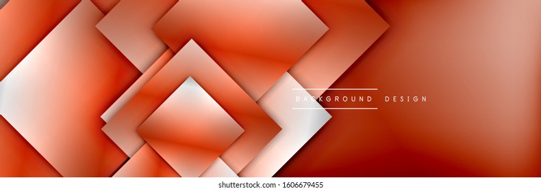 Square shapes composition geometric abstract background. 3D shadow effects and fluid gradients. Modern overlapping forms. Vector Illustration For Wallpaper, Banner, Background, Card, Book
