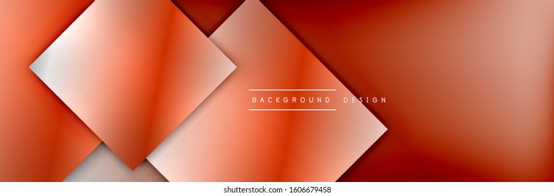 Square shapes composition geometric abstract background. 3D shadow effects and fluid gradients. Modern overlapping forms. Vector Illustration For Wallpaper, Banner, Background, Card, Book