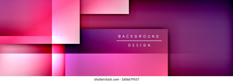 Composición de formas cuadradas fondo abstracto geométrico. efectos de sombra 3D y gradientes de fluido. Formularios superpuestos modernos. Ilustración vectorial para papel de escritorio, pancarta, fondo, tarjeta, libro
