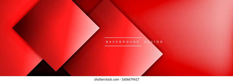 Square shapes composition geometric abstract background. 3D shadow effects and fluid gradients. Modern overlapping forms. Vector Illustration For Wallpaper, Banner, Background, Card, Book