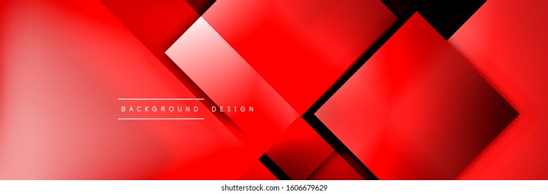 Square shapes composition geometric abstract background. 3D shadow effects and fluid gradients. Modern overlapping forms. Vector Illustration For Wallpaper, Banner, Background, Card, Book