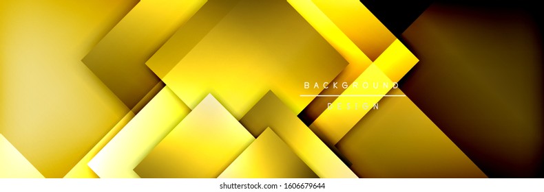 Square shapes composition geometric abstract background. 3D shadow effects and fluid gradients. Modern overlapping forms. Vector Illustration For Wallpaper, Banner, Background, Card, Book