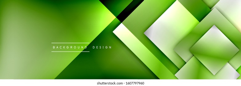 Square shapes composition geometric abstract background. 3D shadow effects and fluid gradients. Modern overlapping forms. Vector Illustration For Wallpaper, Banner, Background, Card, Book