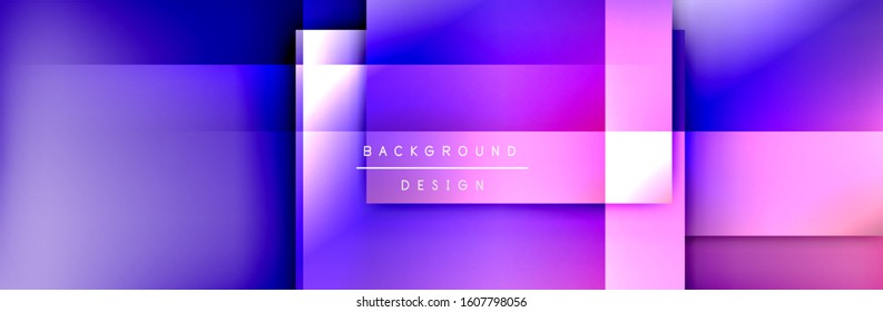 Square shapes composition geometric abstract background. 3D shadow effects and fluid gradients. Modern overlapping forms. Vector Illustration For Wallpaper, Banner, Background, Card, Book