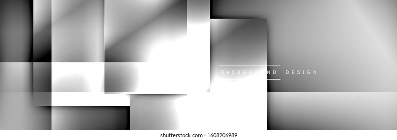 Composición de formas cuadradas fondo abstracto geométrico. efectos de sombra 3D y gradientes de fluido. Formularios superpuestos modernos. Ilustración vectorial para papel de escritorio, pancarta, fondo, tarjeta, libro