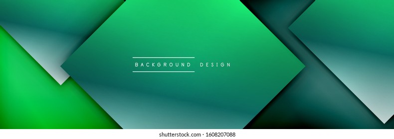 Composición de formas cuadradas fondo abstracto geométrico. efectos de sombra 3D y gradientes de fluido. Formularios superpuestos modernos. Ilustración vectorial para papel de escritorio, pancarta, fondo, tarjeta, libro