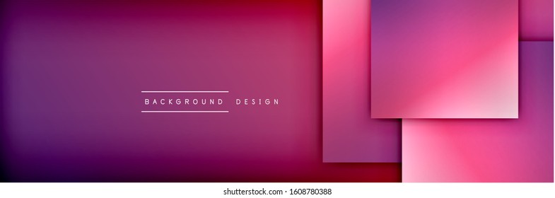 Square shapes composition geometric abstract background. 3D shadow effects and fluid gradients. Modern overlapping forms. Vector Illustration For Wallpaper, Banner, Background, Card, Book