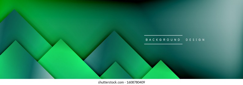 Square shapes composition geometric abstract background. 3D shadow effects and fluid gradients. Modern overlapping forms. Vector Illustration For Wallpaper, Banner, Background, Card, Book