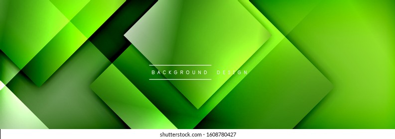 Square shapes composition geometric abstract background. 3D shadow effects and fluid gradients. Modern overlapping forms. Vector Illustration For Wallpaper, Banner, Background, Card, Book