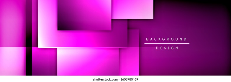 Square shapes composition geometric abstract background. 3D shadow effects and fluid gradients. Modern overlapping forms. Vector Illustration For Wallpaper, Banner, Background, Card, Book