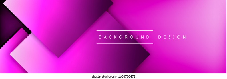 Square shapes composition geometric abstract background. 3D shadow effects and fluid gradients. Modern overlapping forms. Vector Illustration For Wallpaper, Banner, Background, Card, Book