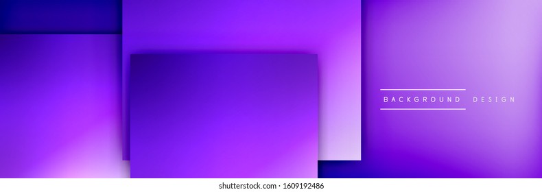 Square shapes composition geometric abstract background. 3D shadow effects and fluid gradients. Modern overlapping forms. Vector Illustration For Wallpaper, Banner, Background, Card, Book