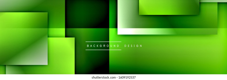 Square shapes composition geometric abstract background. 3D shadow effects and fluid gradients. Modern overlapping forms. Vector Illustration For Wallpaper, Banner, Background, Card, Book
