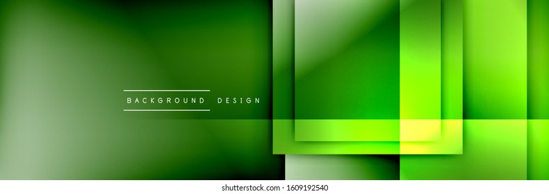 Square shapes composition geometric abstract background. 3D shadow effects and fluid gradients. Modern overlapping forms. Vector Illustration For Wallpaper, Banner, Background, Card, Book