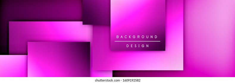 Square shapes composition geometric abstract background. 3D shadow effects and fluid gradients. Modern overlapping forms. Vector Illustration For Wallpaper, Banner, Background, Card, Book