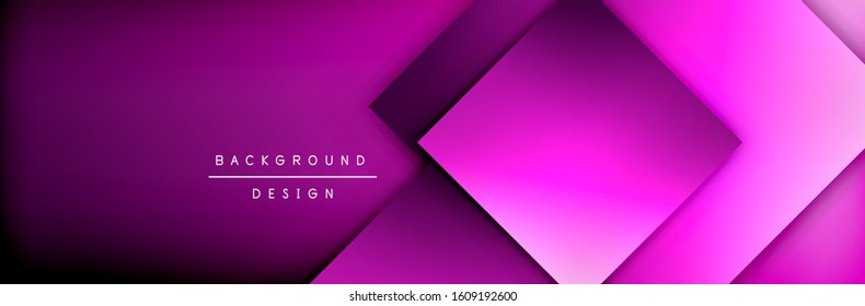 Square shapes composition geometric abstract background. 3D shadow effects and fluid gradients. Modern overlapping forms. Vector Illustration For Wallpaper, Banner, Background, Card, Book