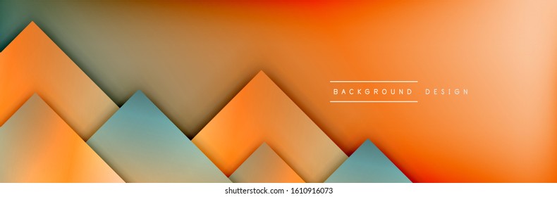 Square shapes composition geometric abstract background. 3D shadow effects and fluid gradients. Modern overlapping forms. Vector Illustration For Wallpaper, Banner, Background, Card, Book